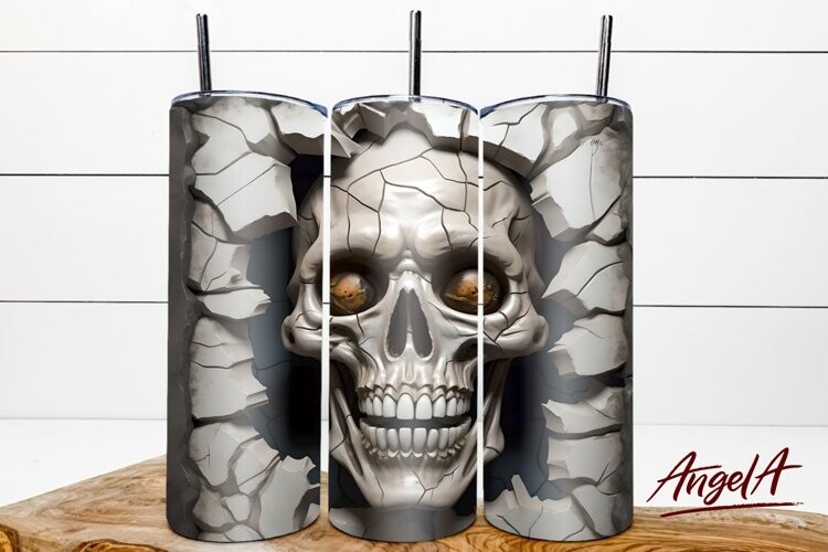 3d Halloween Tumbler / Halloween Skull Graphic by Angel-A · Creative ...