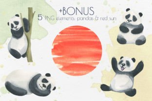 Bamboo & Pandas Watercolor Clip Art Graphic by Natasha Chu · Creative ...