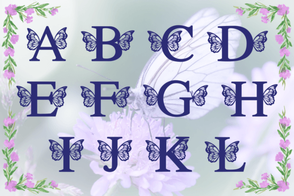 Butterfly Monogram Font - Preview 1