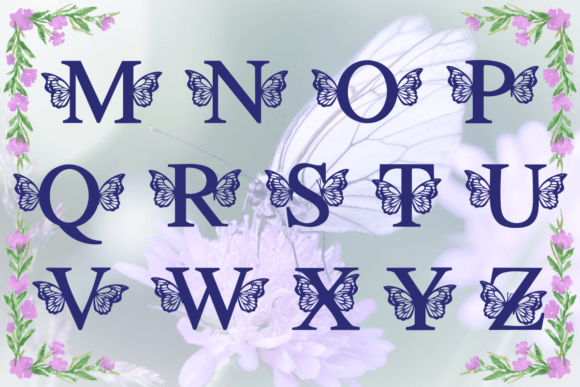 Butterfly Monogram Font - Preview 2