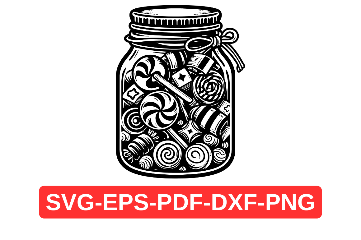 Candy Jar SVG Clip Art, Candy Buffet PNG Graphic by Artful Assetsy ...