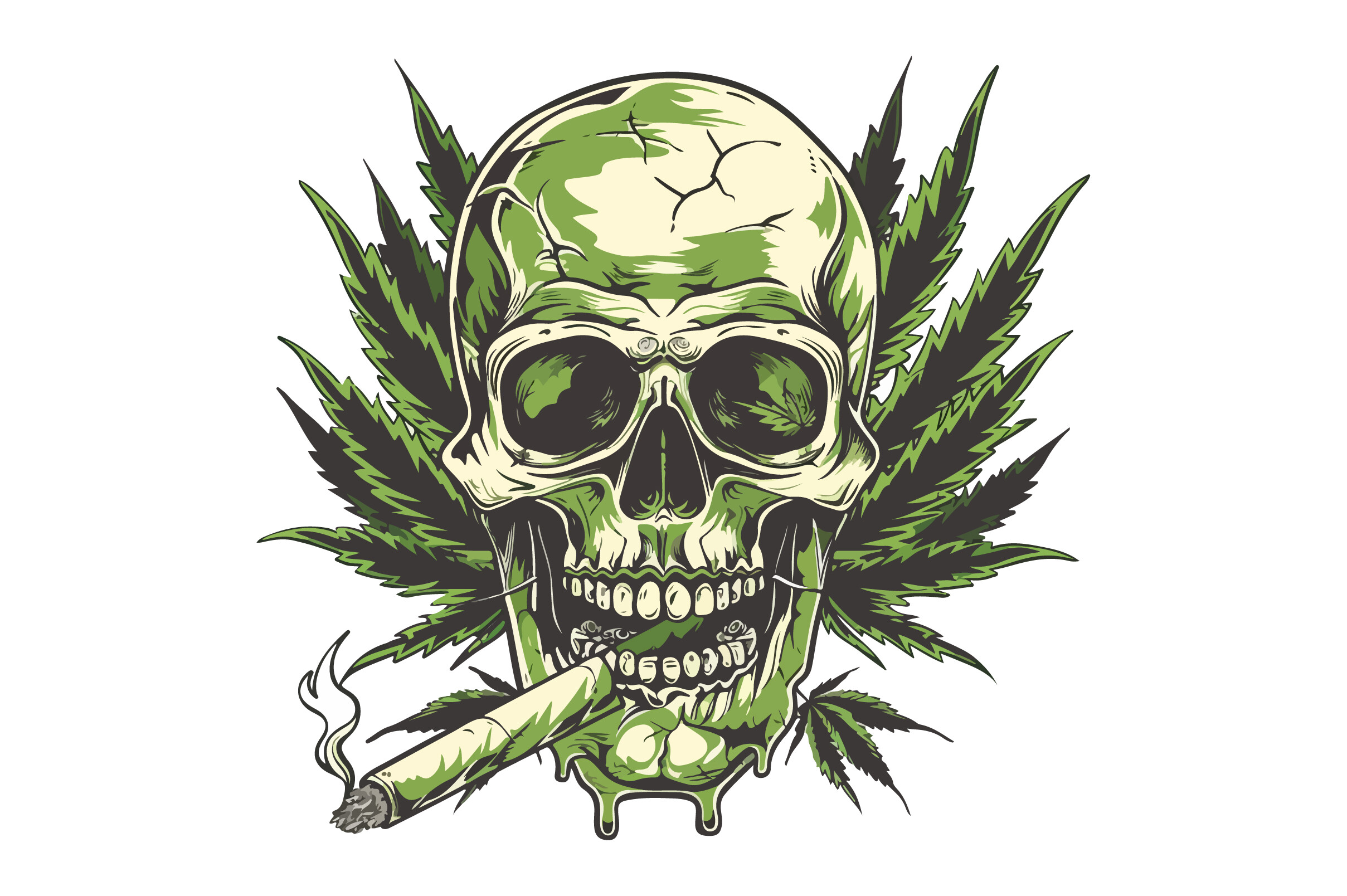 Cannabis Weed Skull Vector Illustration Graphic by Best Sublimation T ...