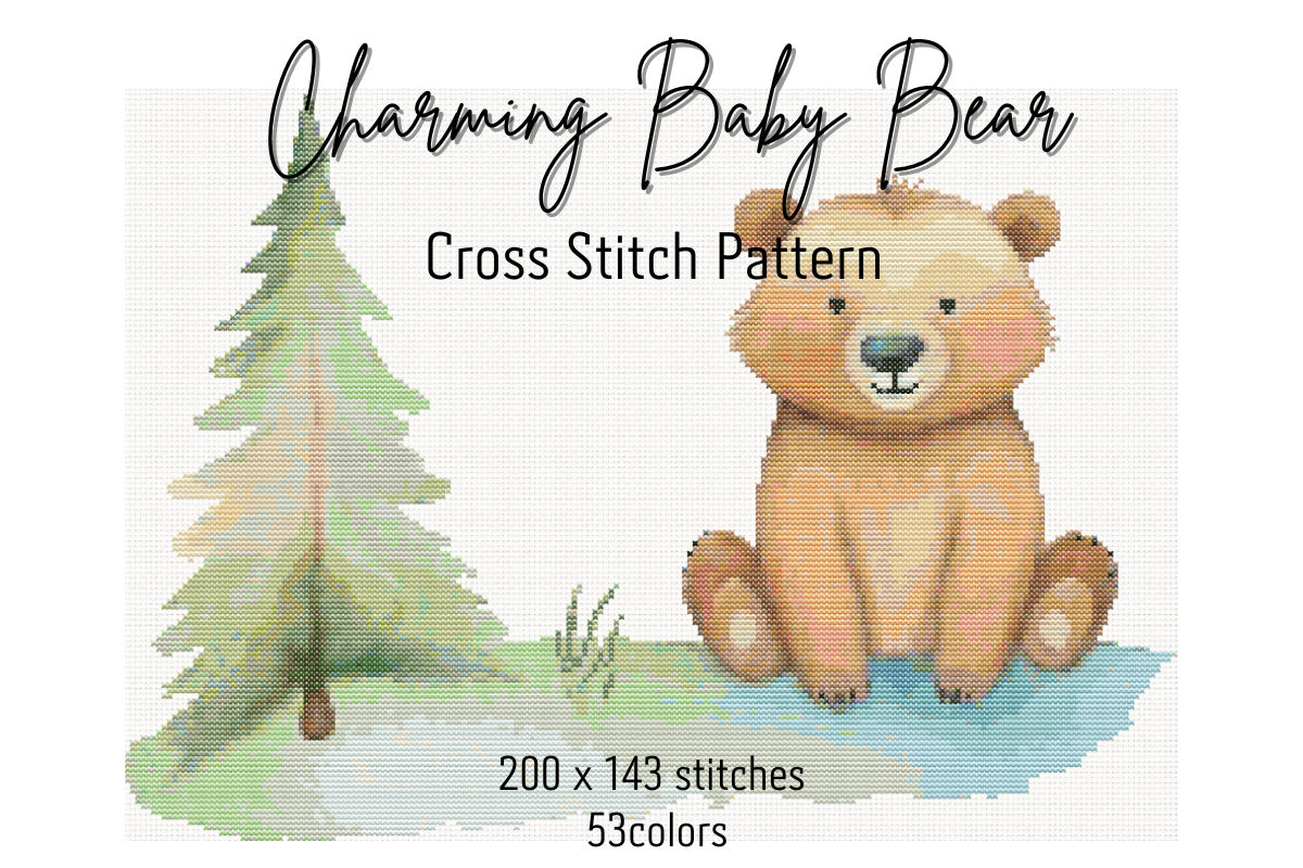 Charming Baby Bear Cross Stitch Pattern