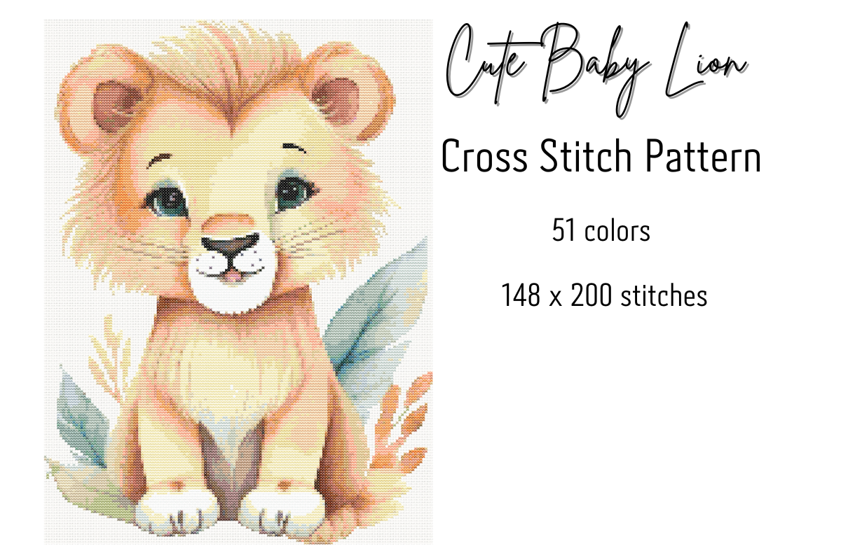 Cute Baby Lion Cross Stitch Pattern