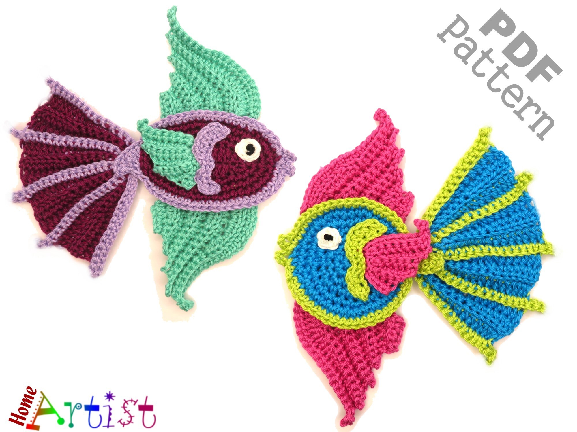 Fish Fantail 2 Crochet Applique Pattern