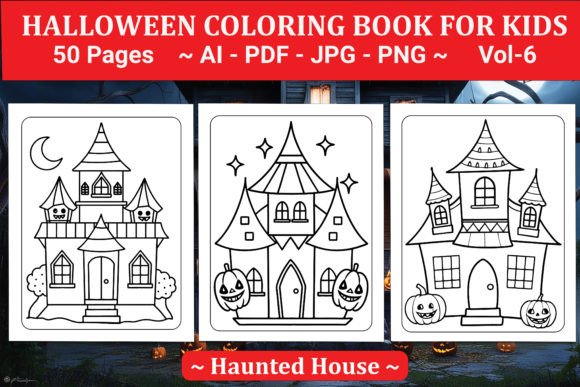 Halloween Coloring Book for Kids Vol-6