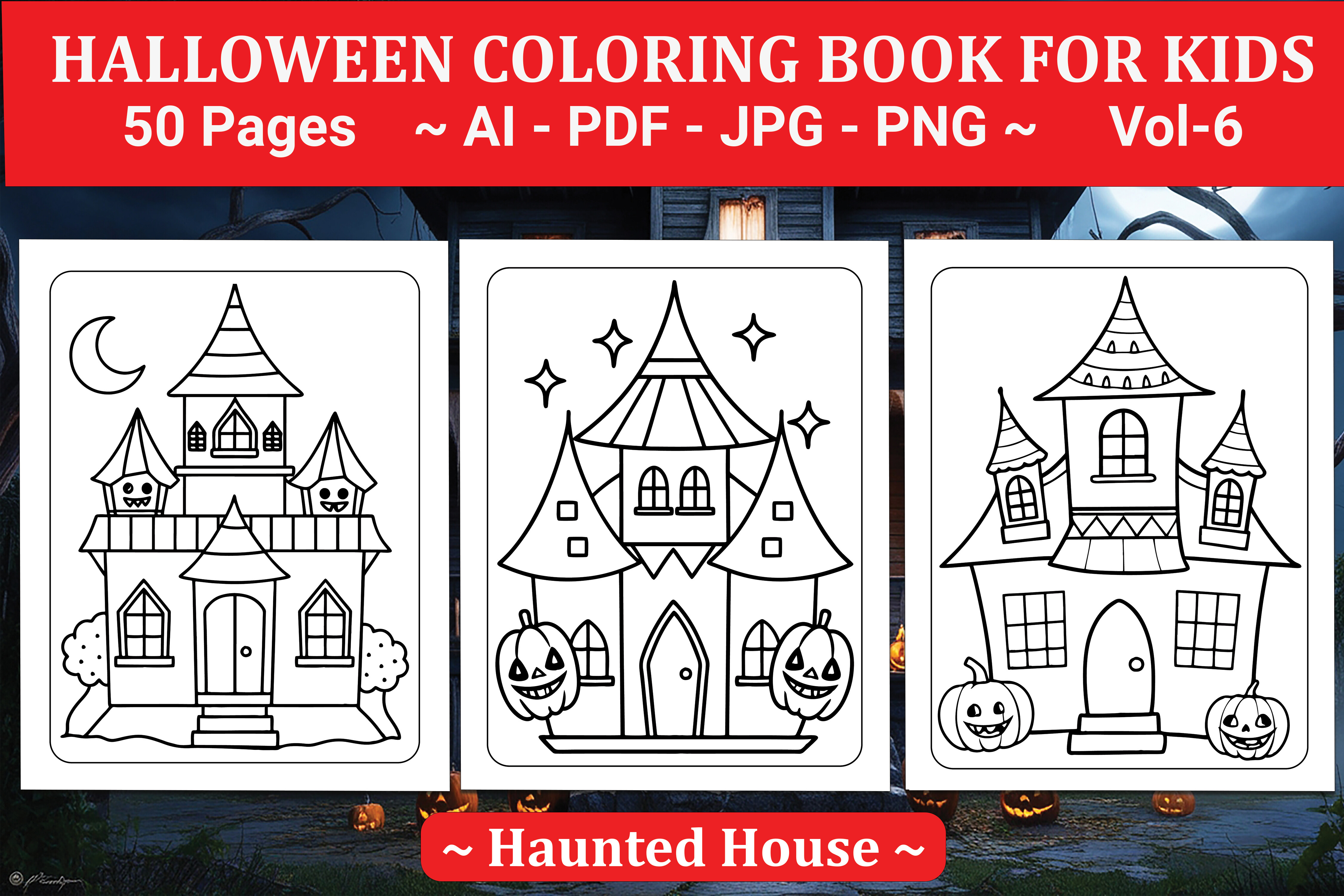 Halloween Coloring Book for Kids Vol-6