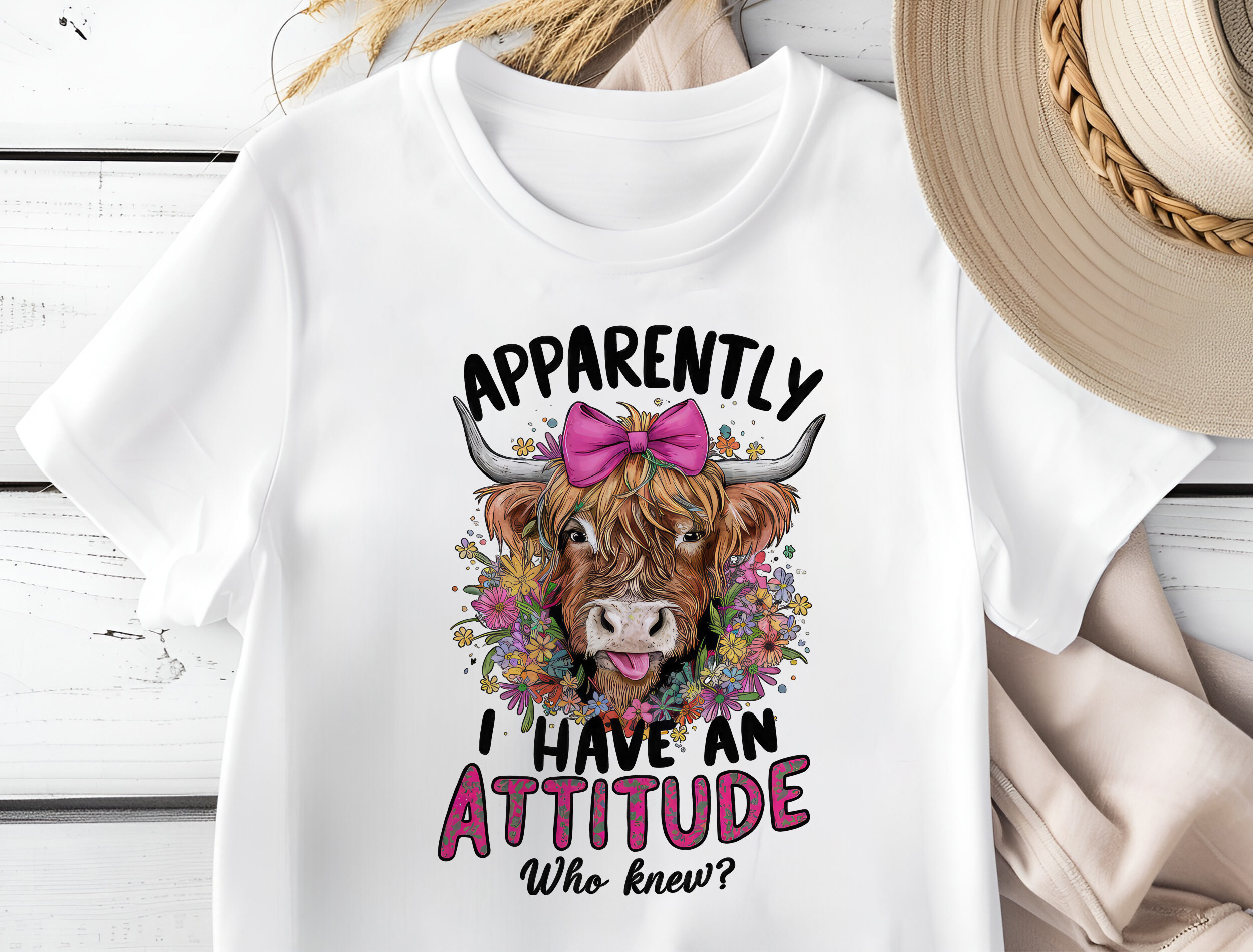 Highland Cow Attitude Png, Funny Apparen Graphic by DeeNaenon ...