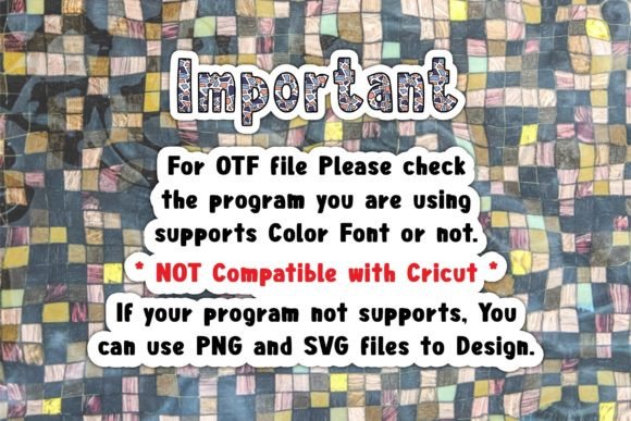 Mosaic Color Font PNG with transparent background - Preview 3