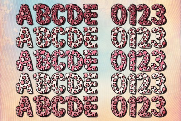 Pink Leopard Font PNG with transparent background - Preview 2