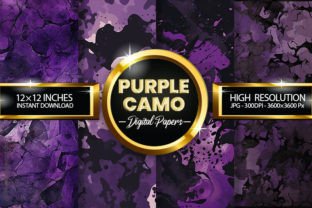 Purple Camo Digital Papers Graphic by Hurairagraphics · Creative Fabrica