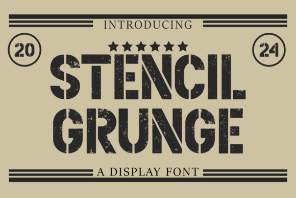 Stencil Gruge Font by Eystore · Creative Fabrica font preview