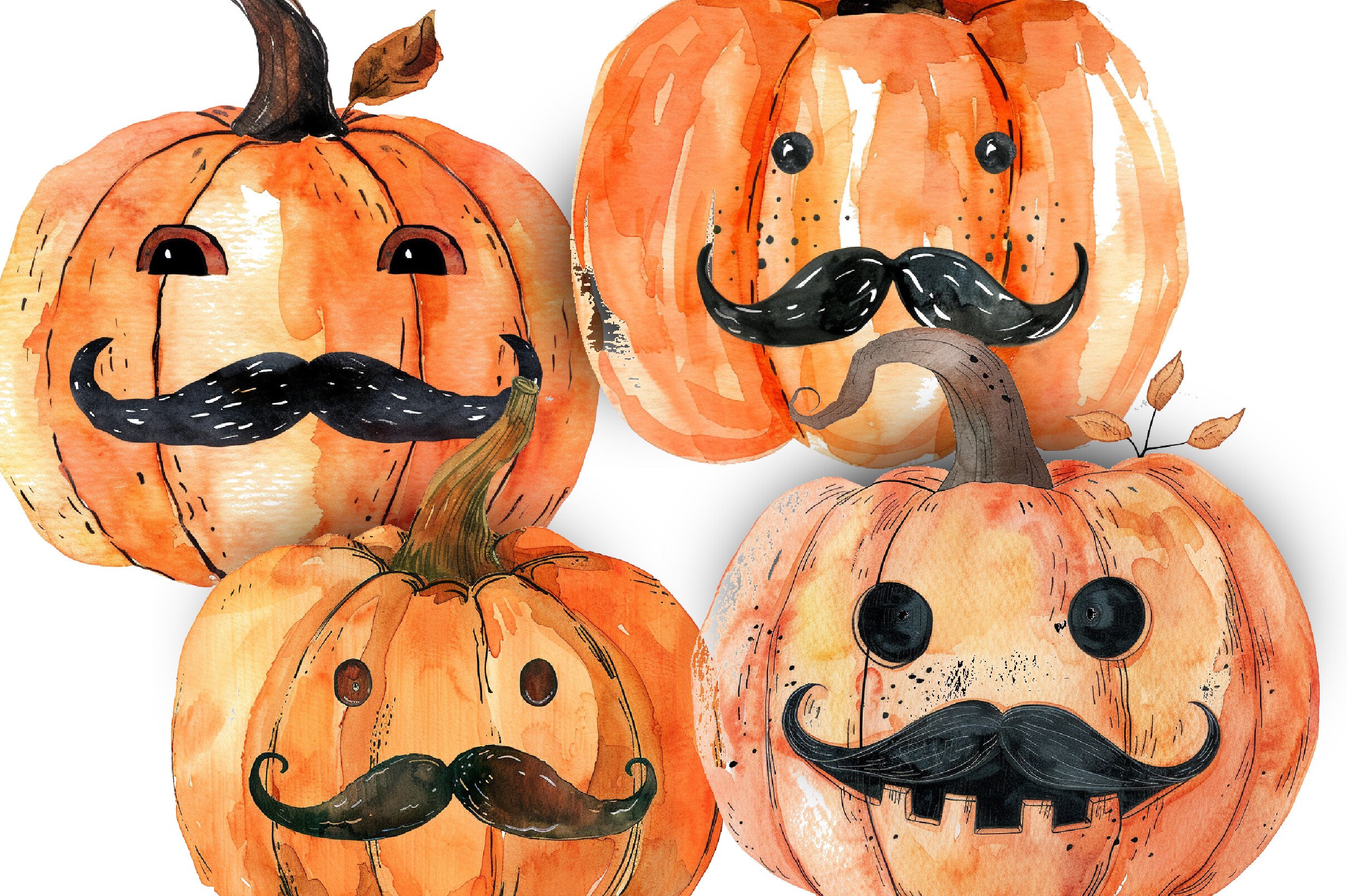 Watercolor Pumpkin PNG Pack Art Graphic by .GFX · Creative Fabrica