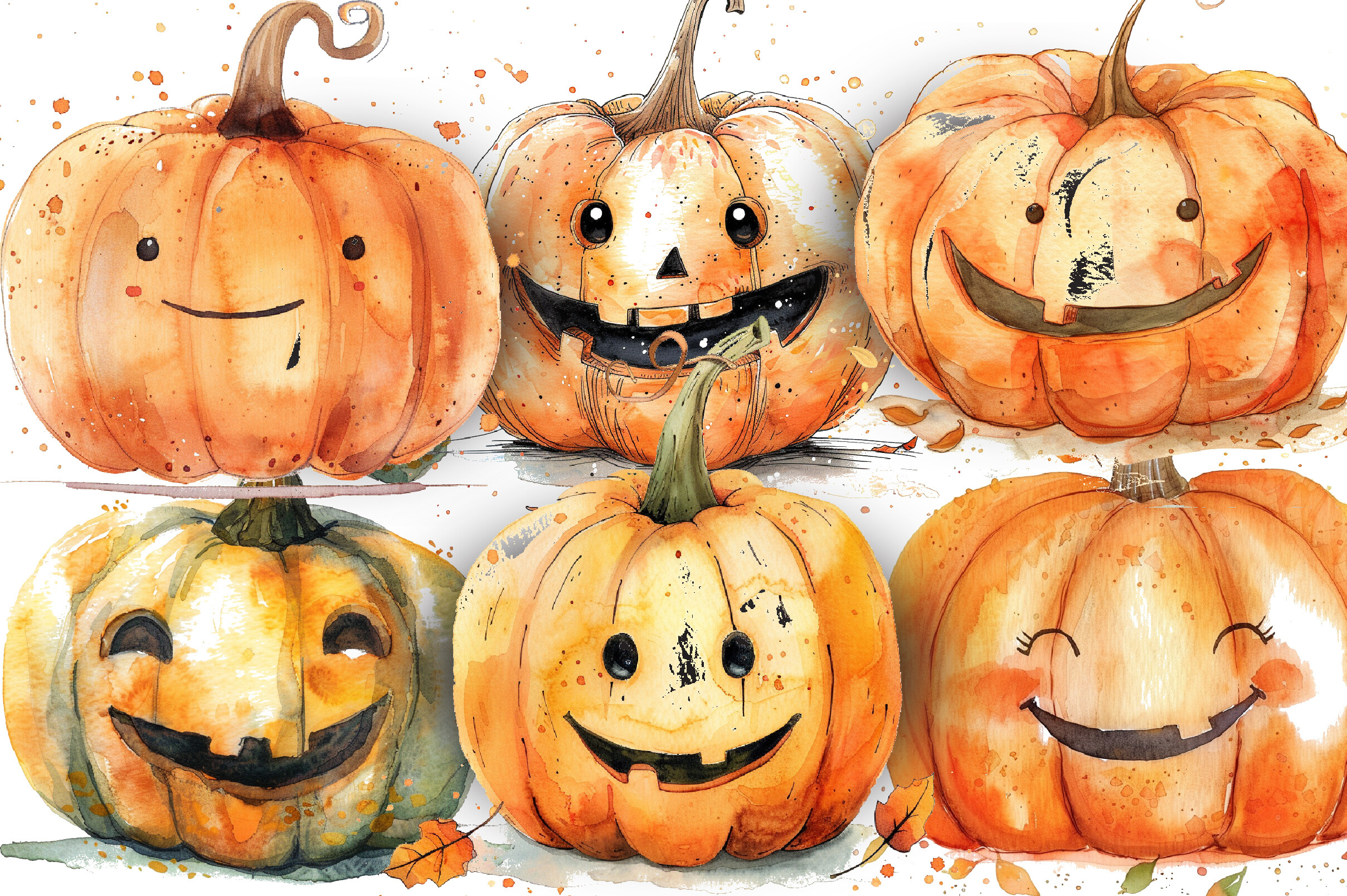 Watercolor Pumpkin PNG Pack Art Graphic by .GFX · Creative Fabrica