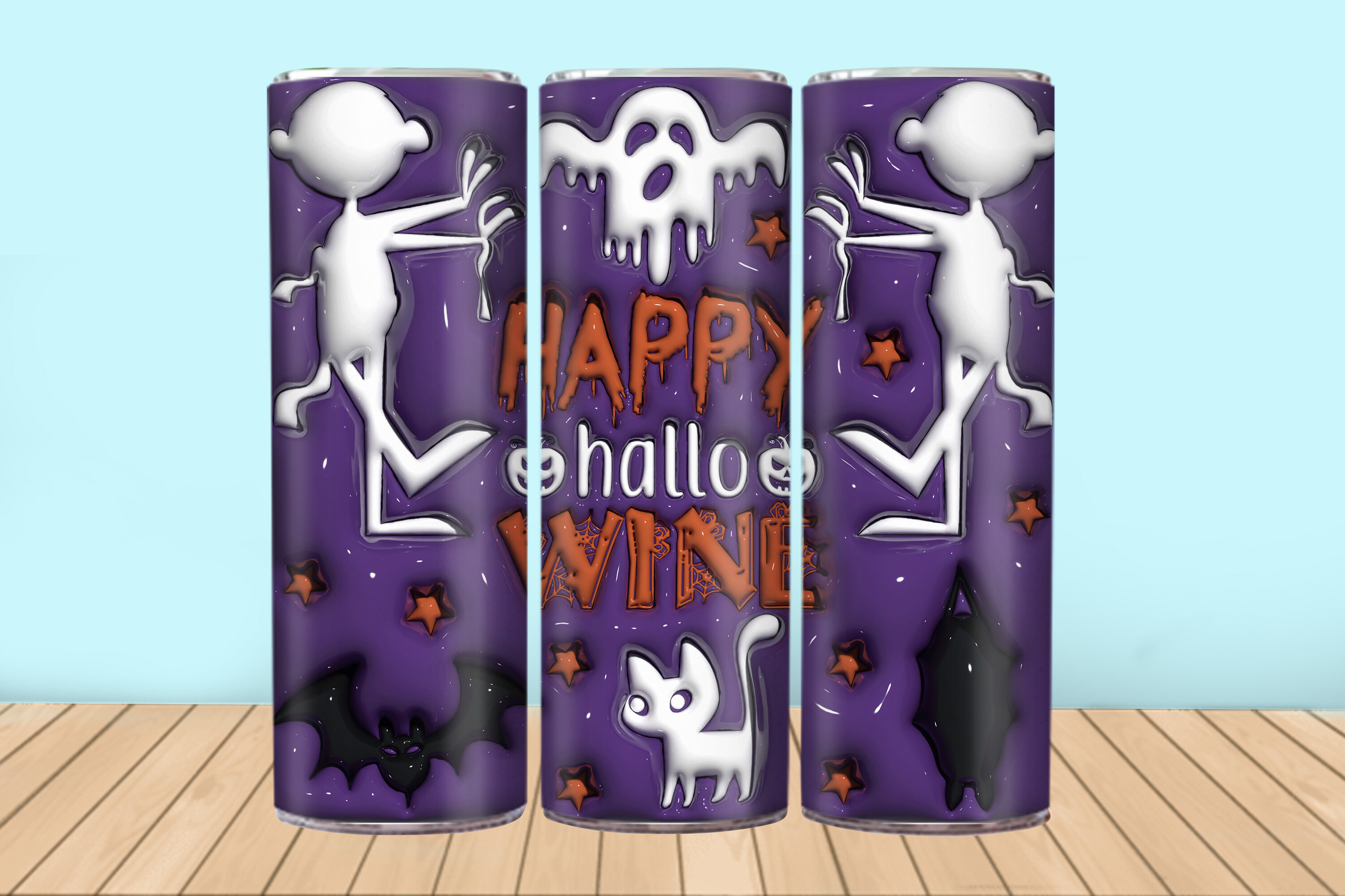 20oz 3d Inflated Halloween Tumbler Wrap Graphic by Creative Booth ...