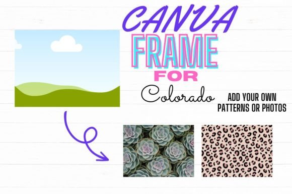 Canva Frame for Colorado Digital Graphic Photo Collage & Scrapbook Templates By DigitalDesignsLaura