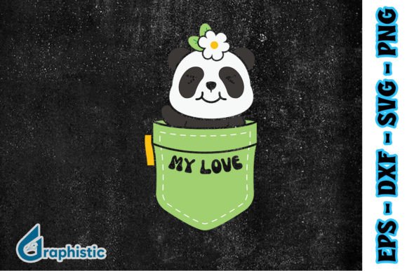 Cute Panda Pocket My Love SVG Graphic by Graphistic · Creative Fabrica