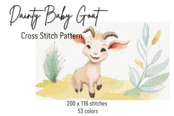 Dainty Baby Goat Cross Stitch Pattern