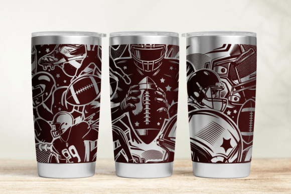Football 20oz 30oz Laser Tumbler Wrap