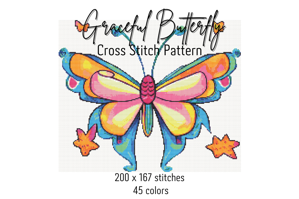 Graceful Butterfly Cross Stitch Pattern