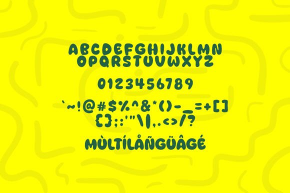 Green Yellow Font PNG with transparent background - Preview 3