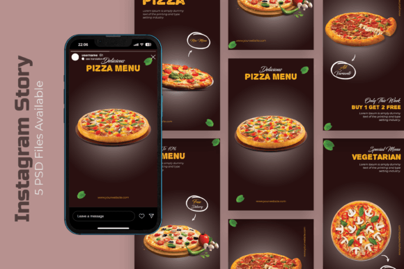 Preview of Pizza - Food Instagram Story Template food social media design template