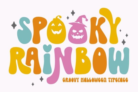 Spooky Rainbow Font: Retro Halloween Typeface for Logos & Social Media