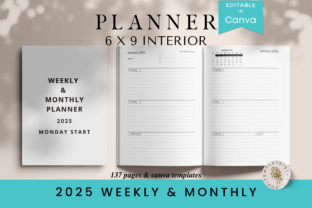 2025 6x9 Weekly Monthly Dated Planner Graphic by KDPTemplate Studio ...