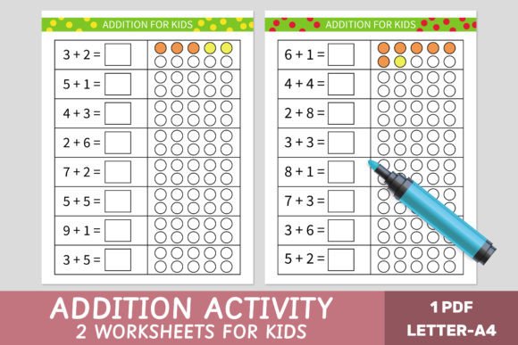 Addition Worksheets for Kids - Math Game