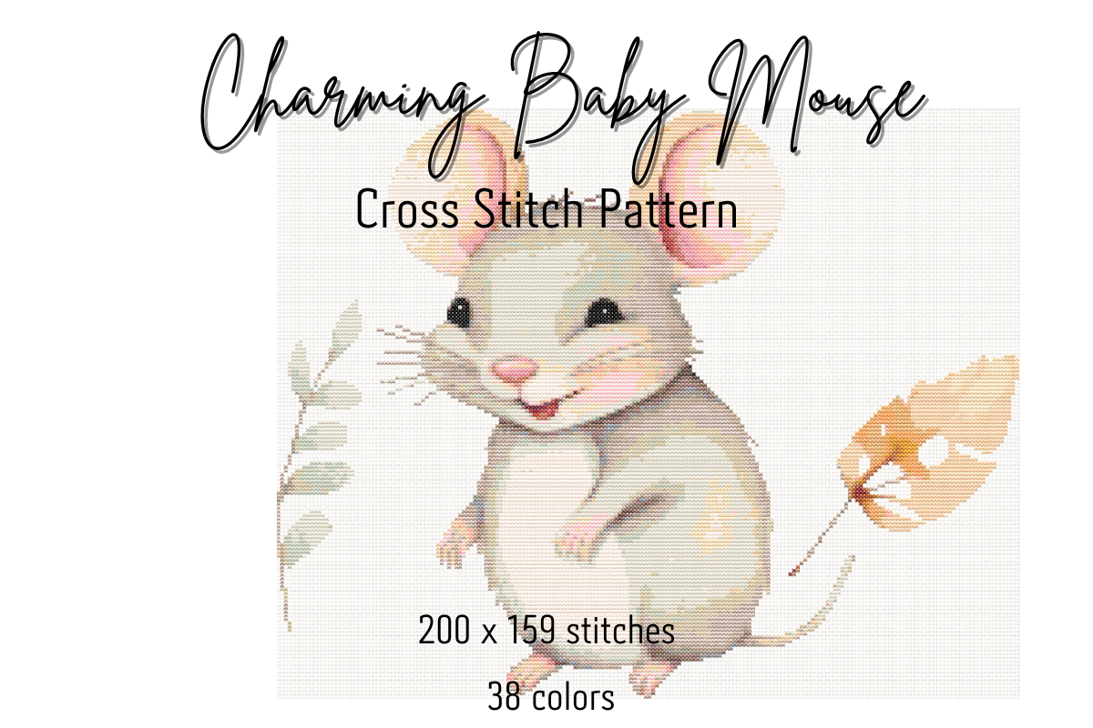 Charming Baby Mouse Cross Stitch Pattern