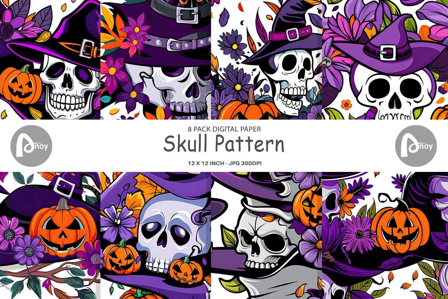Digital Paper Skull Pattern Graphic by Artnoy · Creative Fabrica