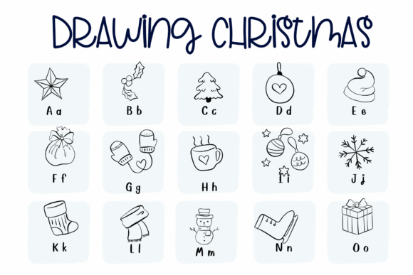 Drawing Christmas Font - Preview 1