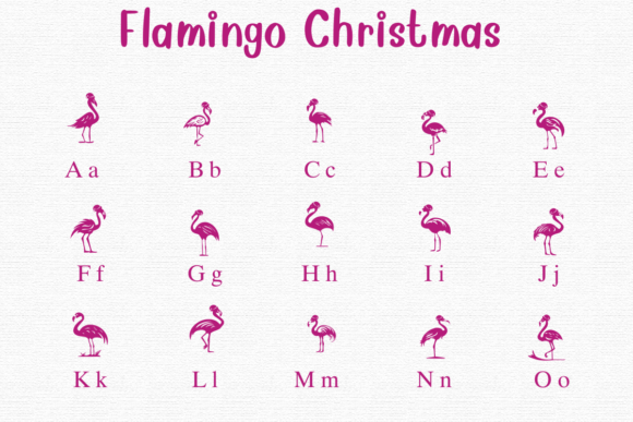 Flamingo Christmas Font PNG with transparent background - Preview 1