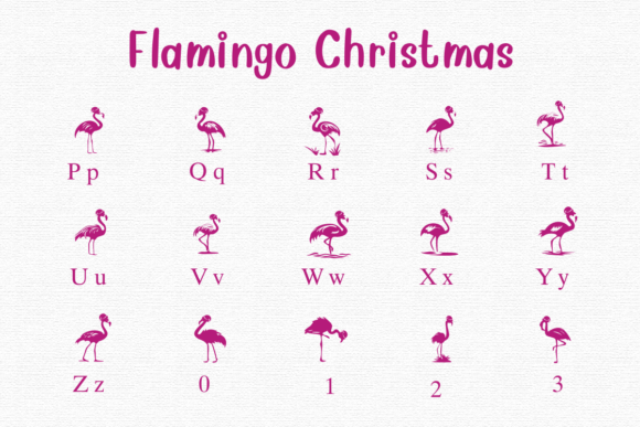 Flamingo Christmas Font PNG with transparent background - Preview 2