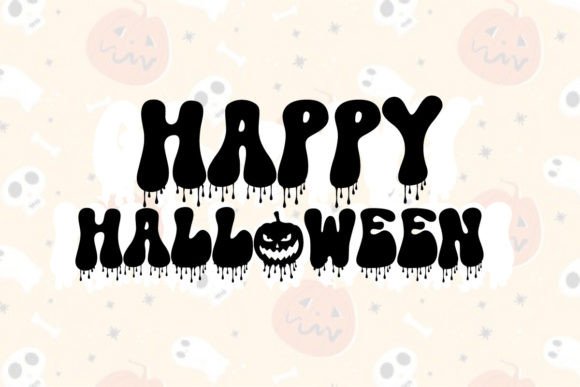 Groovy Halloween Font PNG with transparent background - Preview 1