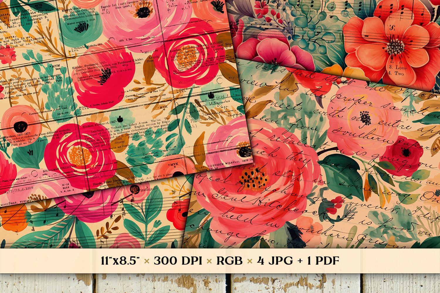 Watercolor Floral Ephemera Papers Graphic by Sabina Leja · Creative Fabrica
