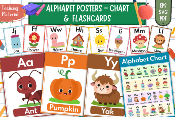 Alphabet Posters, Chart and Flashcards