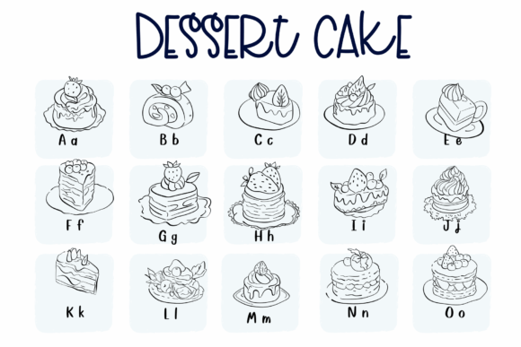 Dessert Cake Font PNG with transparent background - Preview 1