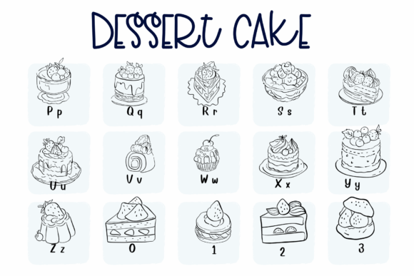 Dessert Cake Font PNG with transparent background - Preview 2