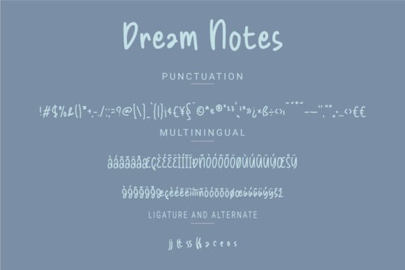 Dream Notes Font PNG with transparent background - Preview 2