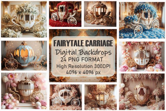 Preview of Fairytale Carriage Digital Backdrops digital backdrop