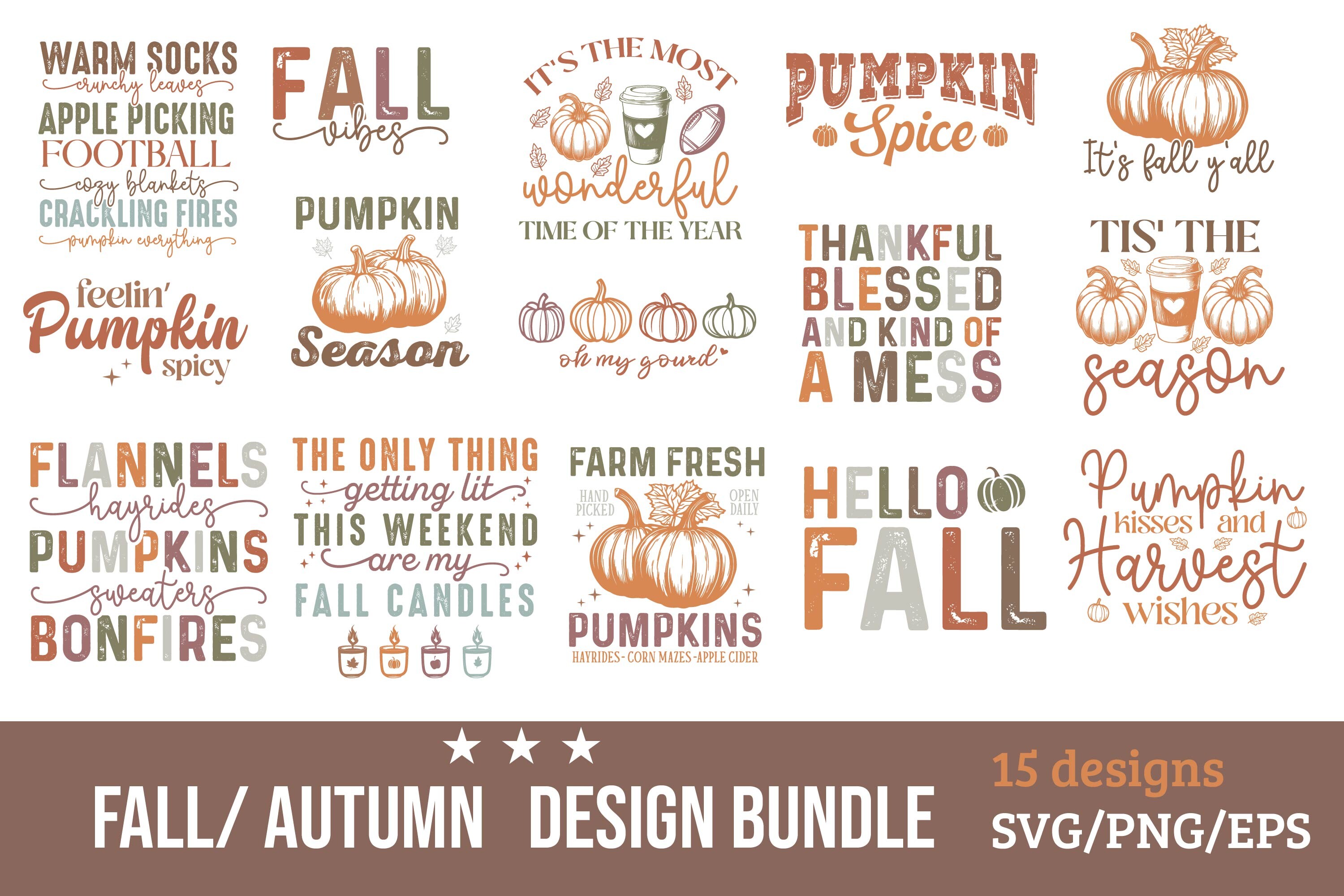 Fall Autumn SVG PNG Bundle Design Graphic by Trendy T shirt Store ...