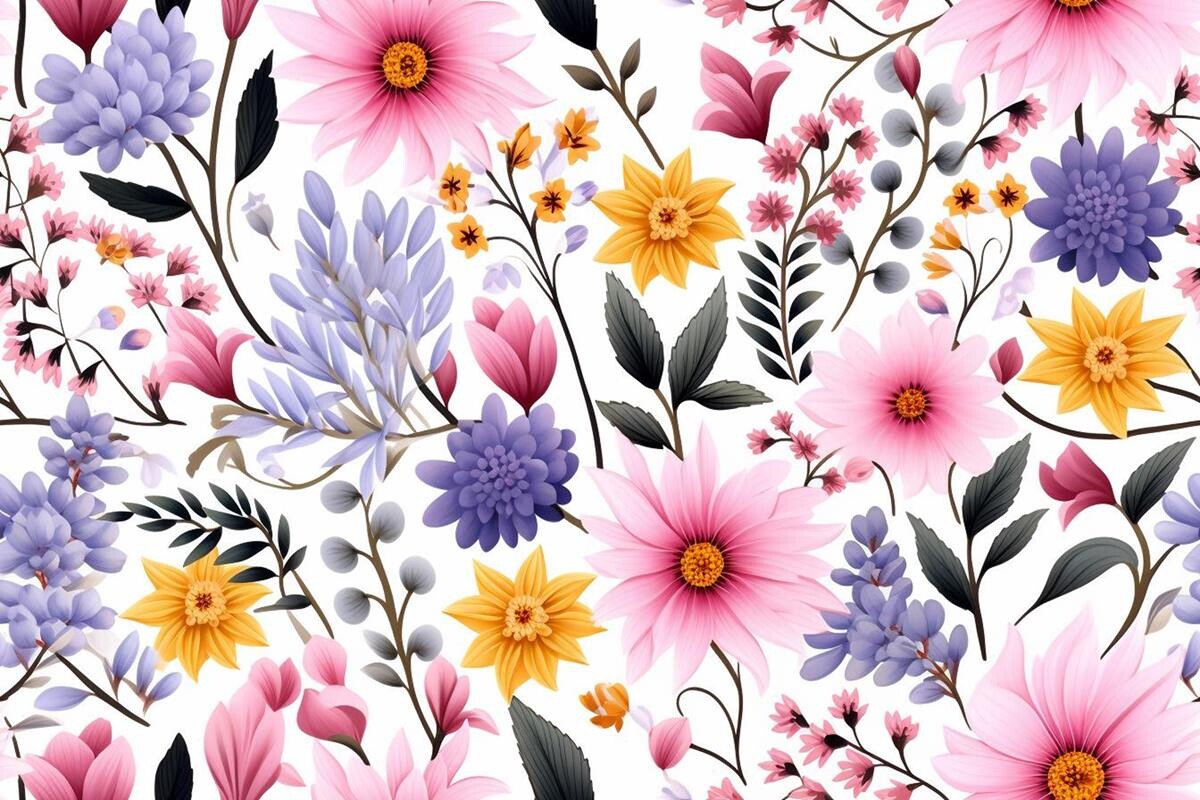 Colorful Petals Pattern Graphic by Ranya Art Studio · Creative Fabrica