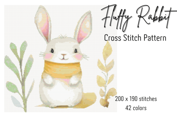 Fluffy Rabbit Cross Stitch Pattern