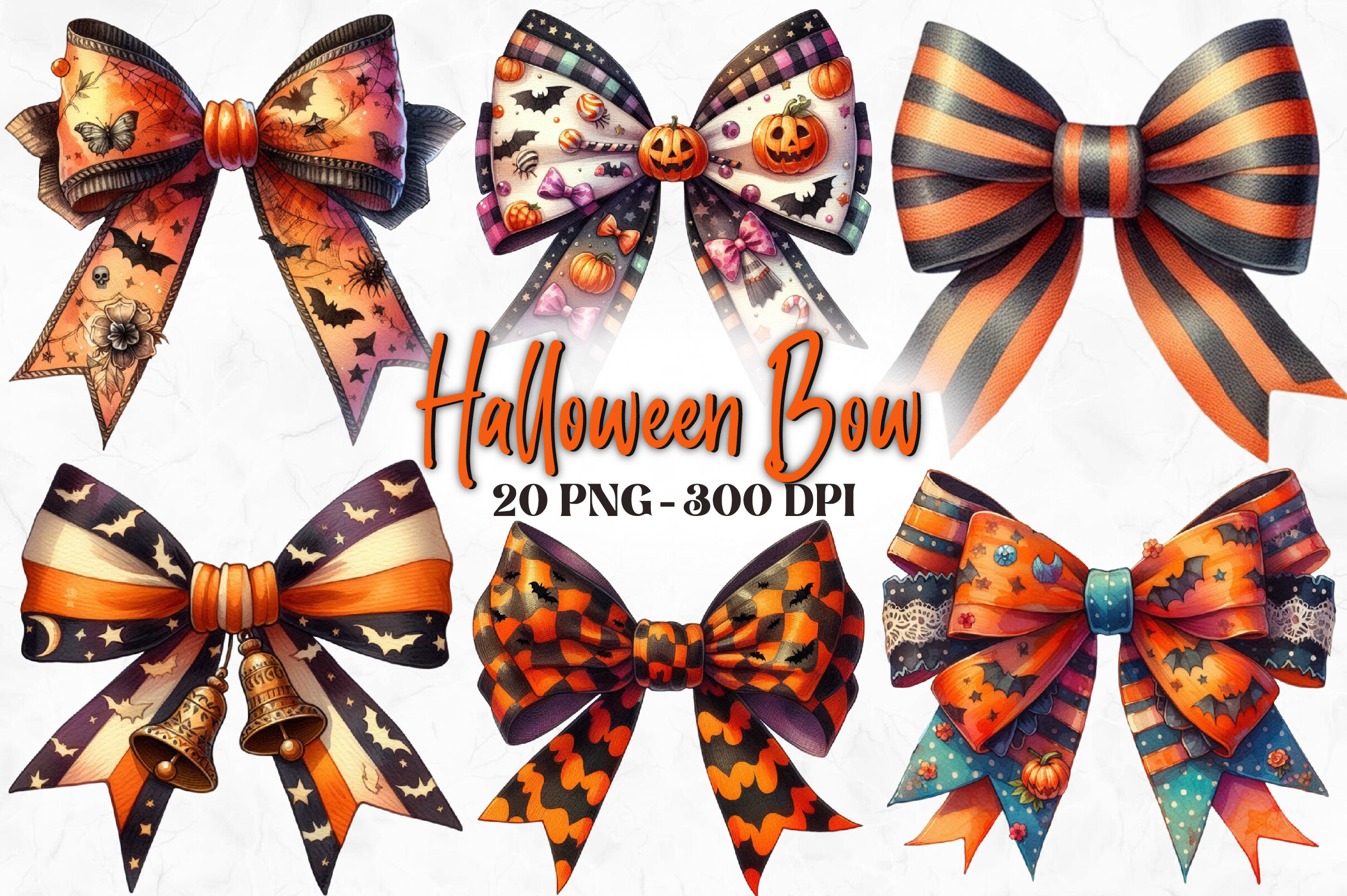 Halloween Coquette Bows Clipart Graphic by RevolutionCraft · Creative ...
