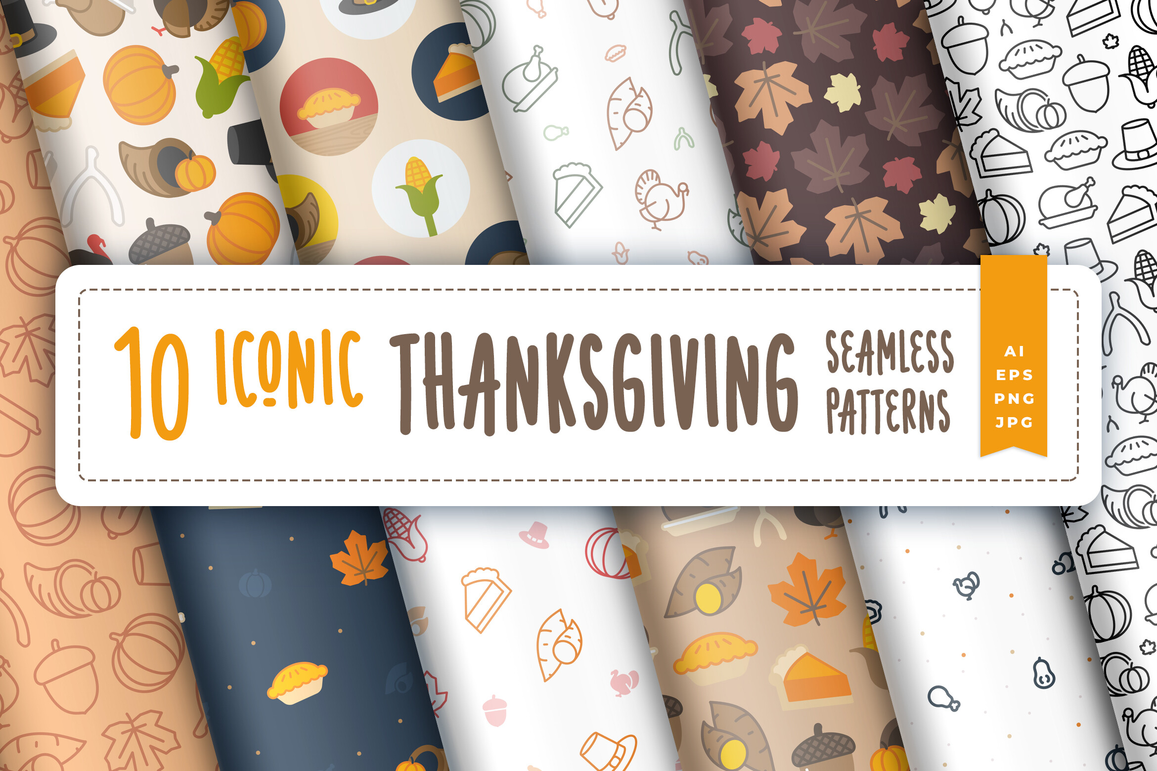 Iconic Thanksgiving Seamless Patterns Graphic by oelhoem · Creative Fabrica