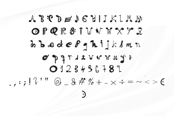 Musical Notation Font PNG with transparent background - Preview 1