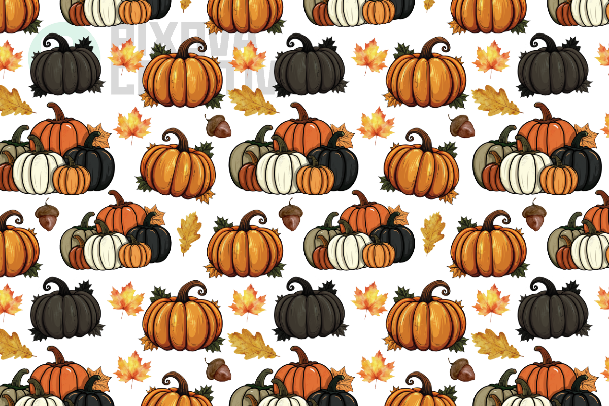 Pumpkins Fall Pattern Swatch Graphic by Pixova Creative · Creative Fabrica