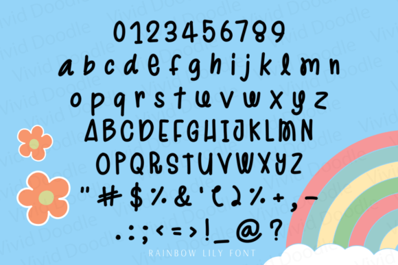 Rainbow Lily Font PNG with transparent background - Preview 5