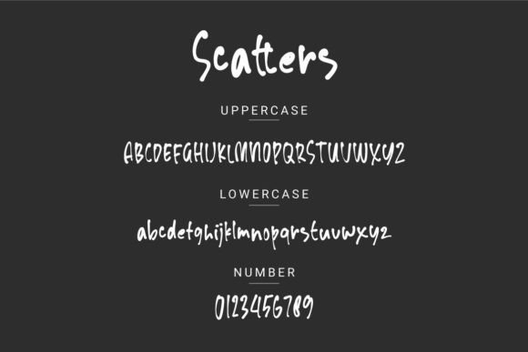 Scatters Font PNG with transparent background - Preview 1